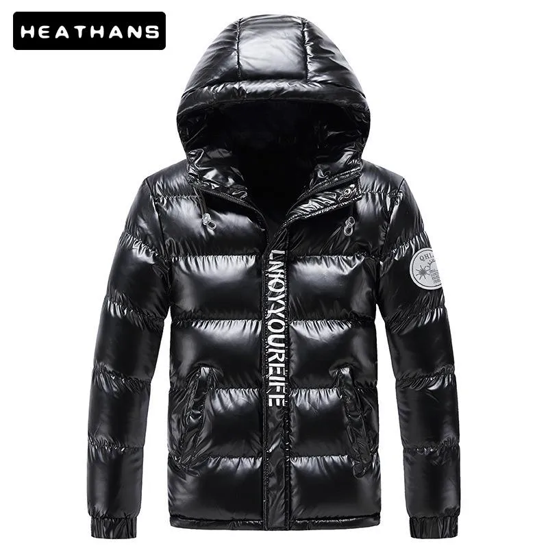 Heren Down Parkas -20 Graden Puffer Jassen Winter Letter Print Jacket Mannelijke Tops Helder Waterdichte Gewatteerde Hooded Mannen Pluizige Bubble Jas