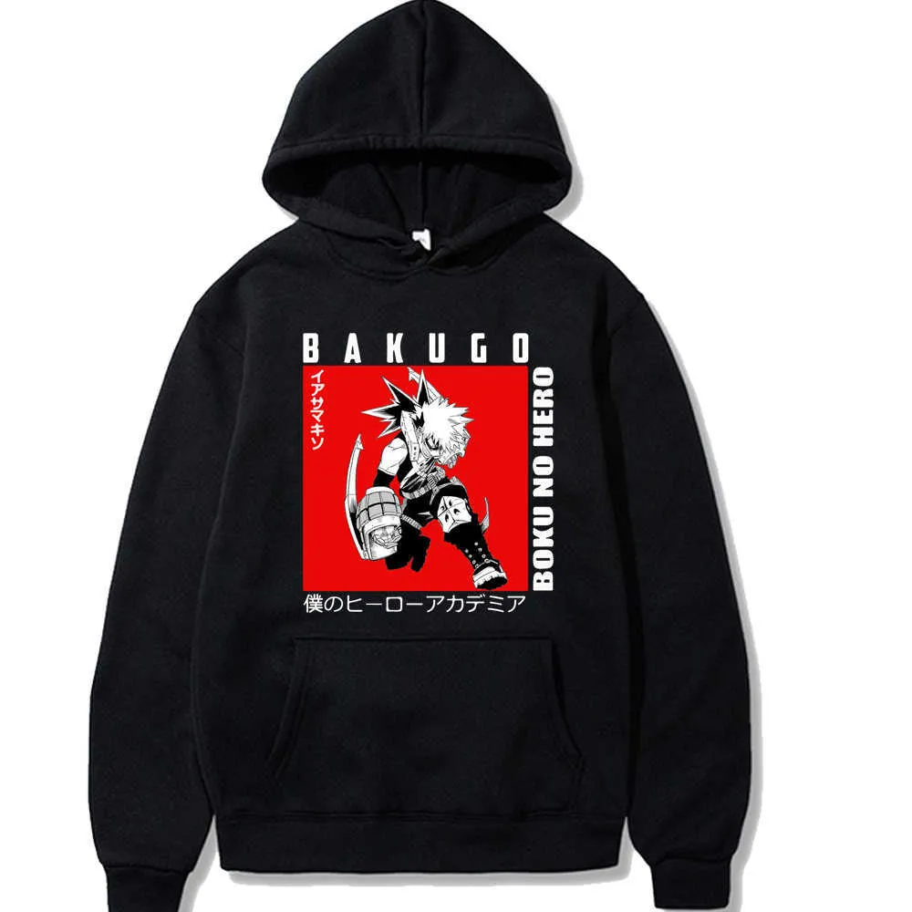 Janpanese Anime Harajuku Hoodies Мужчины Мой герой Академии Шото Тодороки Аниме Tops Y0804