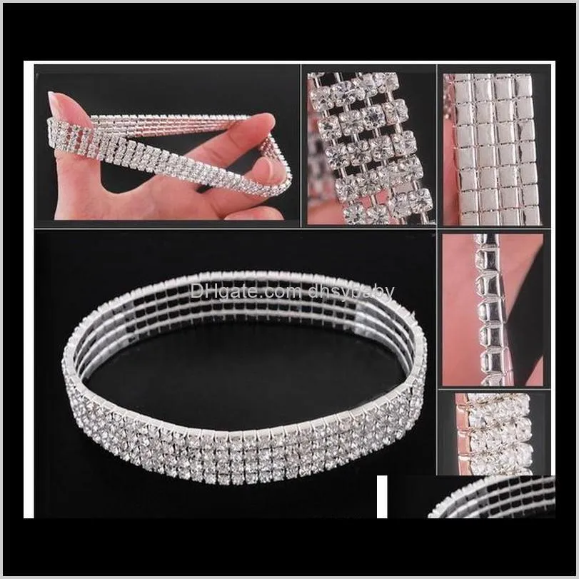 5-row five rows sparkly rhinestone anklet crystal stretch cz ankle bracelet sexy anklet wholesale bridal wedding accessories for women