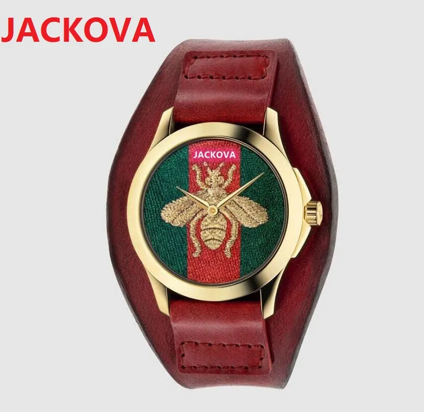 Big Leather fashion dames heren horloges 39mm bee tiger snake vorm topkwaliteit misdaad premium retro vintage geschenken Quartz Uurwerk C224G