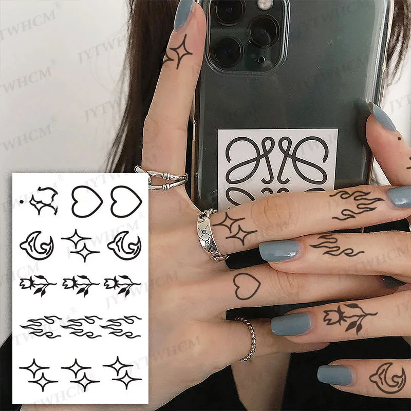Finger Tattoo Moon,Galaxy,Key, Heart, Waterproof Temporary Tattoo For –  Temporarytattoowala
