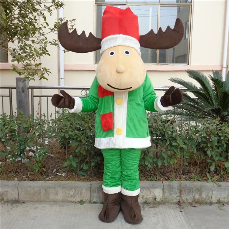 パフォーマンス面白い鹿マスコットの衣装クリスマスのファンシーパーティードレス漫画のキャラクター服のスーツの大人のサイズのカーニバルイースター広告のテーマの服