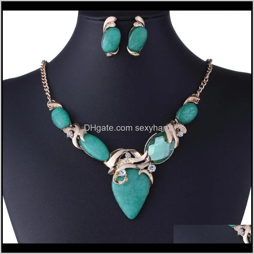 2015 new fashion statement necklaces for women colar choker necklace vintage collares ladies wedding jewelry set z9081