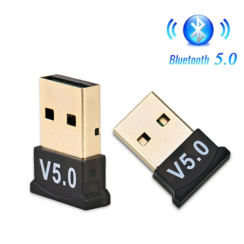 200PCSDHL Trådlös Bluetooth 5.0 USB Audio Adaptrar Laptop Black Receiver Sändare V5.0 Adapter med plastkortförpackning