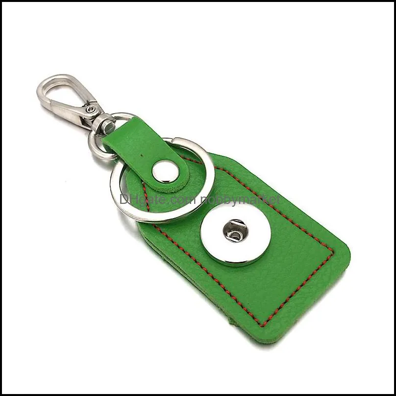 Hot Top Popular 036 Fashion Really Genuine Leather Key Chains 18mm Snap Button Keychain Jewelry For Men Women 7 Colors Key rings