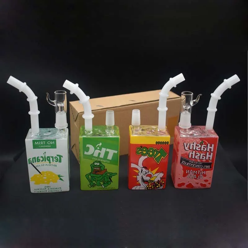 Kwadratowy szklany Bong Juice Box Dymienie Pipe Wody Waishah DAB Rig Oil Rig Shisha Zlewek Bubbler Ice Catcher Bongs z klubowym Banger Paznokci i Miska Oil