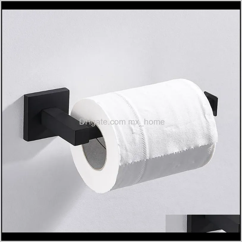 bathroom toilet paper holder black stainless steel wall mounted roll towel shelf waterproof kitchen accessories holders