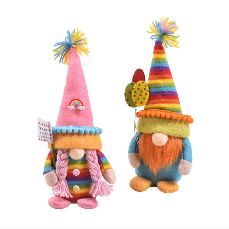 Rainbow Dwarf Toy Fairy Rudolph Faceless Doll Cute Colorful Dolls Window Decoration Ornaments Valentine`s Day Christmas Gifts Home Decorations