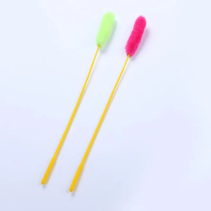 Cat Toys 10Pcs/slot Toy Turkey Hair Feather Wand Stick For Jump Training Funny Stickers Pet Kitten Randomly Color