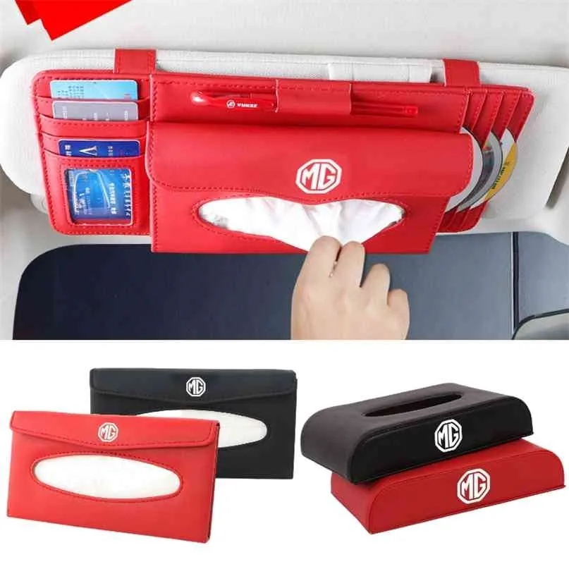 Car Tissue Box Towel Sets Sun Visor for MG 550 42 6 ZT 7 3 ZR RX5 ZS 350 HS TF 5 GS GT Morris Garages Auto Interior Assessoires 210818