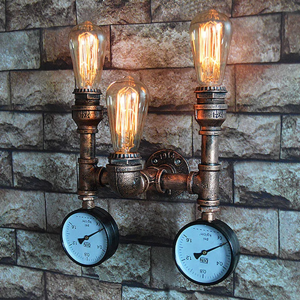 Vintage Industrial Loft Water Pipe Wall Light Retro Iron Wall Ceiling Lamp Multi Lights Lighting For Living Room Bathroom Decor E27 From Dou08 20.73 DHgate.Com
