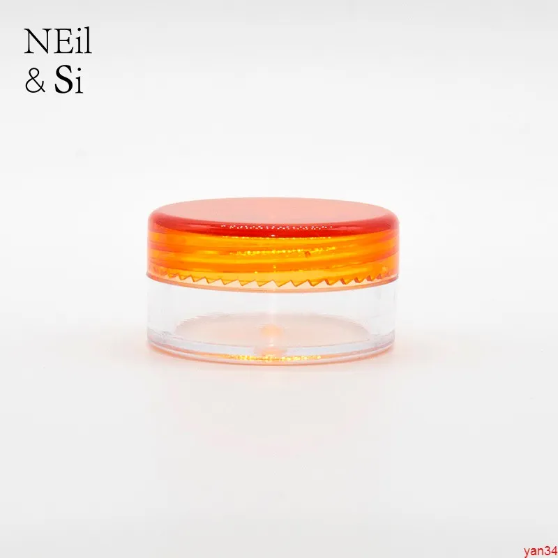 3g 5g Kleines Plastikglas Nachfüllbares Lippenöl Nagellack Probenverpackung Orange Leere Kosmetikcreme Runde Flasche Kostenloser VersandGute Menge