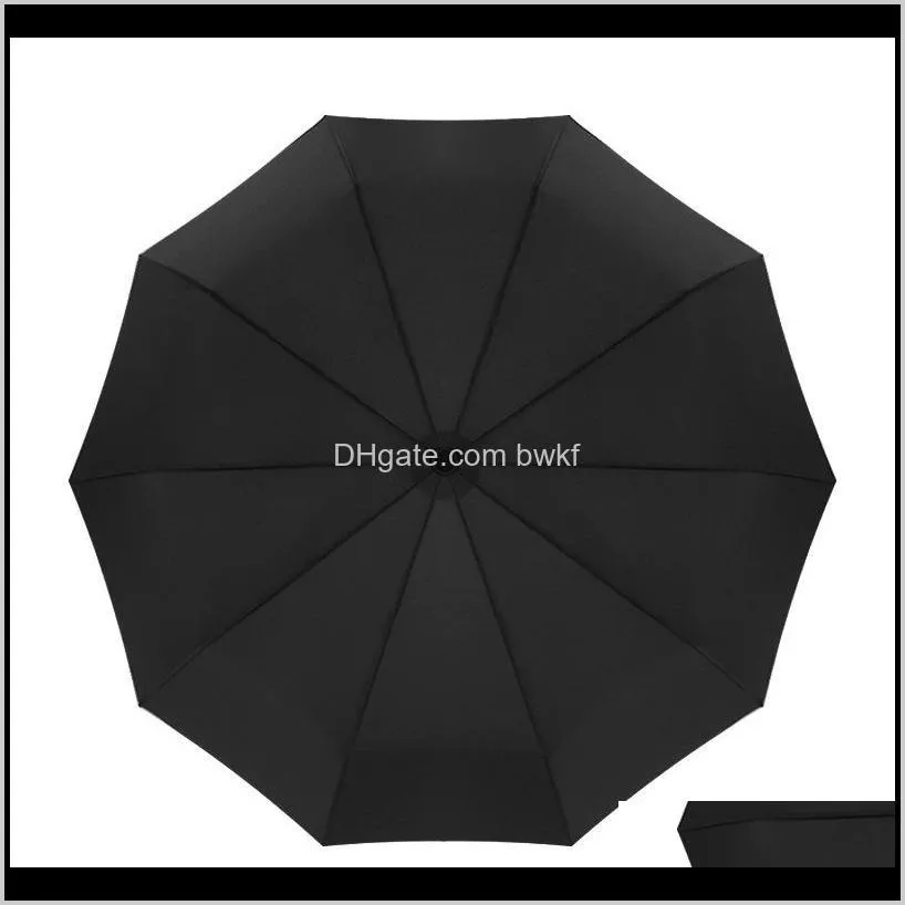 new 10k automatic umbrella three folding business umbrella with color handle umbrellas rain for men women windproof male parasol