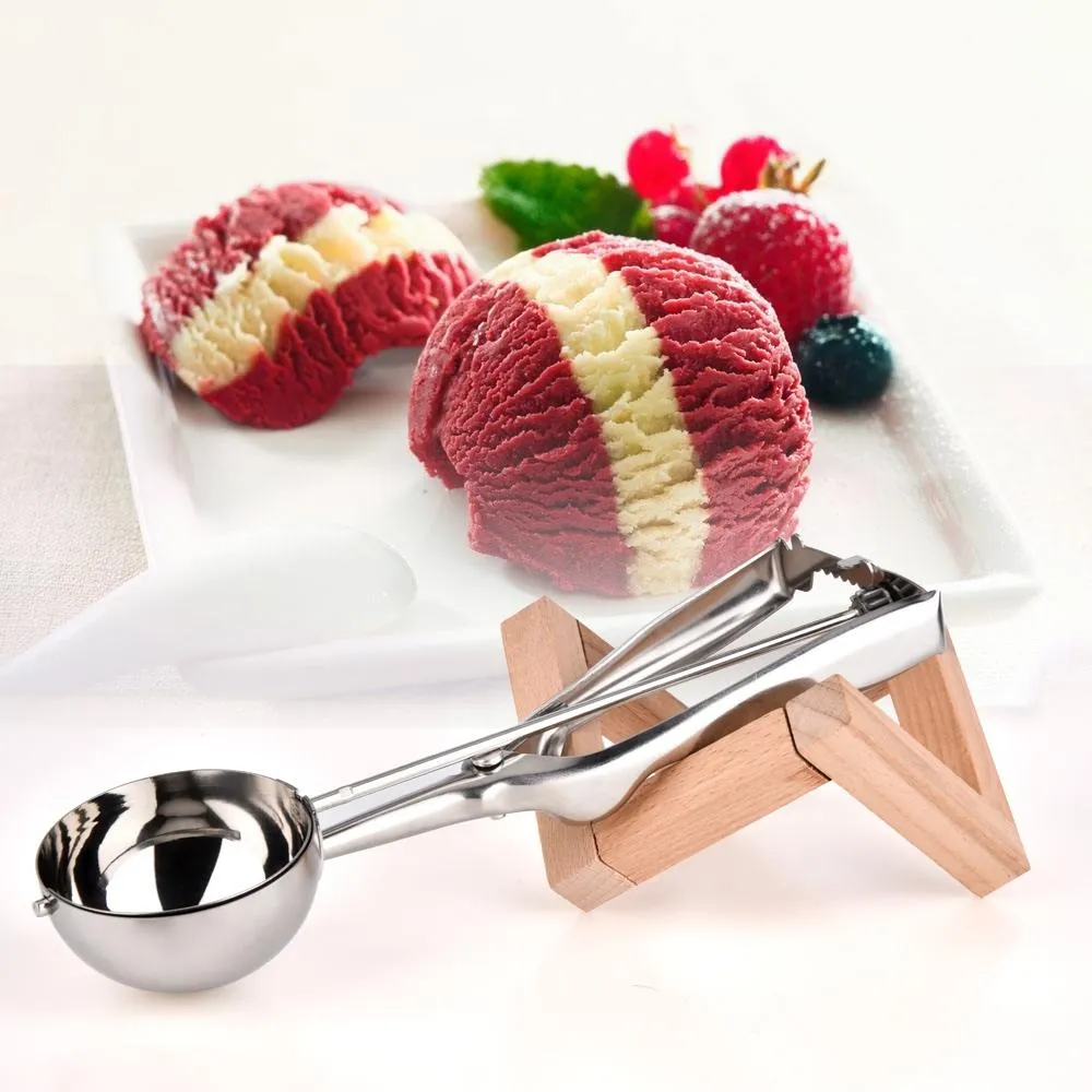 Stainless Steel Ice Cream Spoon Watermelon Potato Fruit Melon Frozen Yogurt Cookie Dough Ball Masher Handle Kitchen Tool
