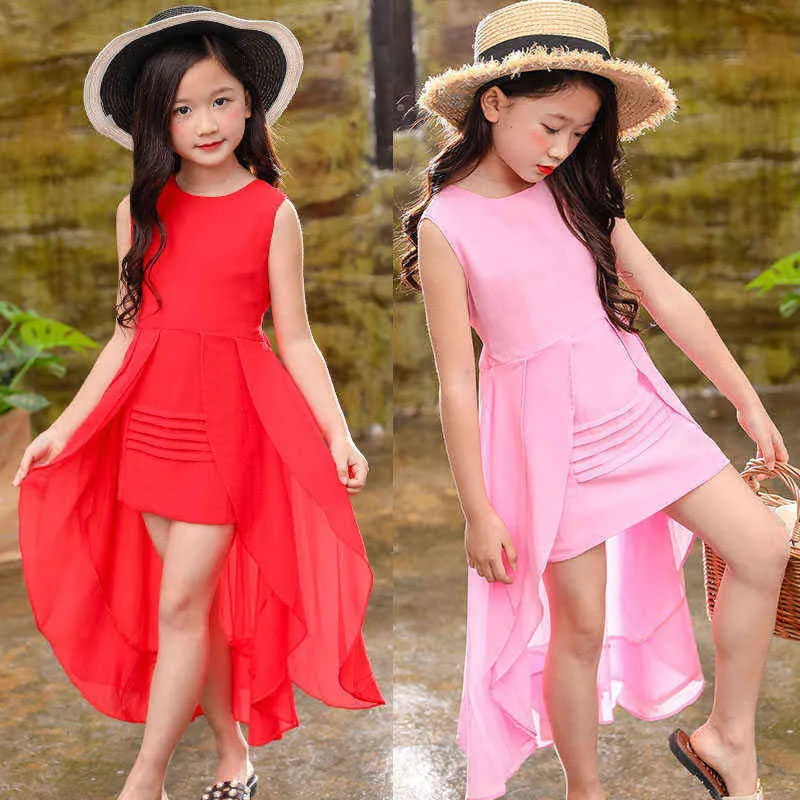 2018 Summer Princess Chiffon Chiffon Dress For Big Girls Sleeveless,  Irregular, Elegant, And Perfect For Parties Available In Sizes 5 12 Years  G1218 From Catherine006, $27.78