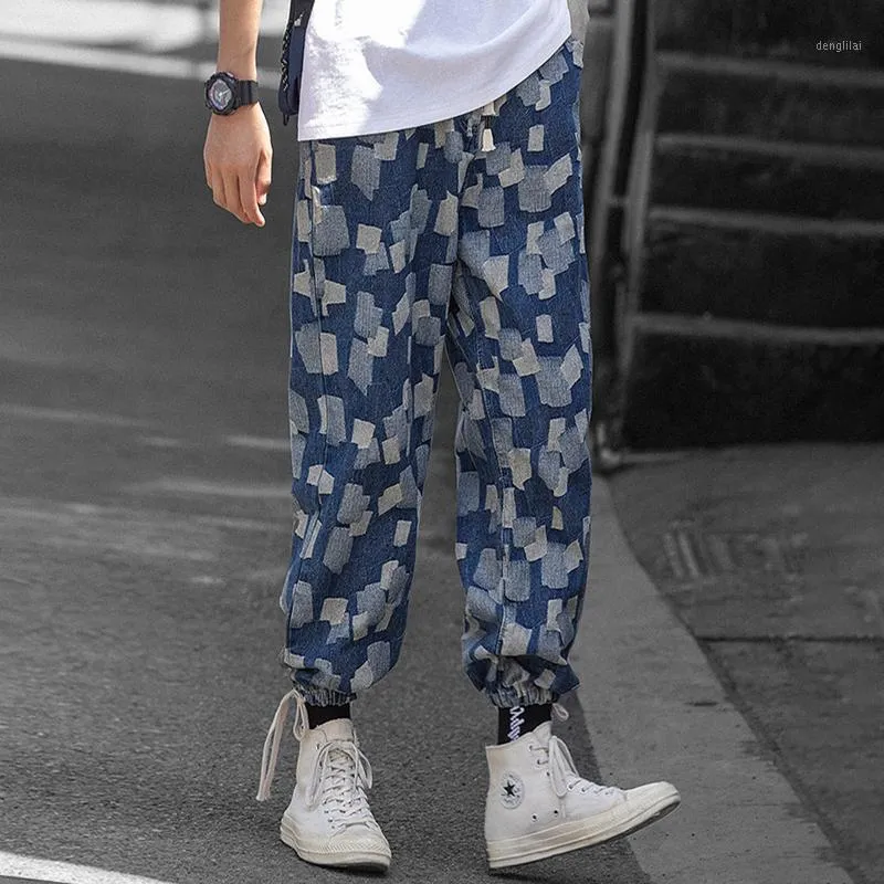 Pantalons pour hommes THRC Tide Marque Design Original Jeans Summer Street Wind Casual Wild Cordon Lâche Jambe Droite