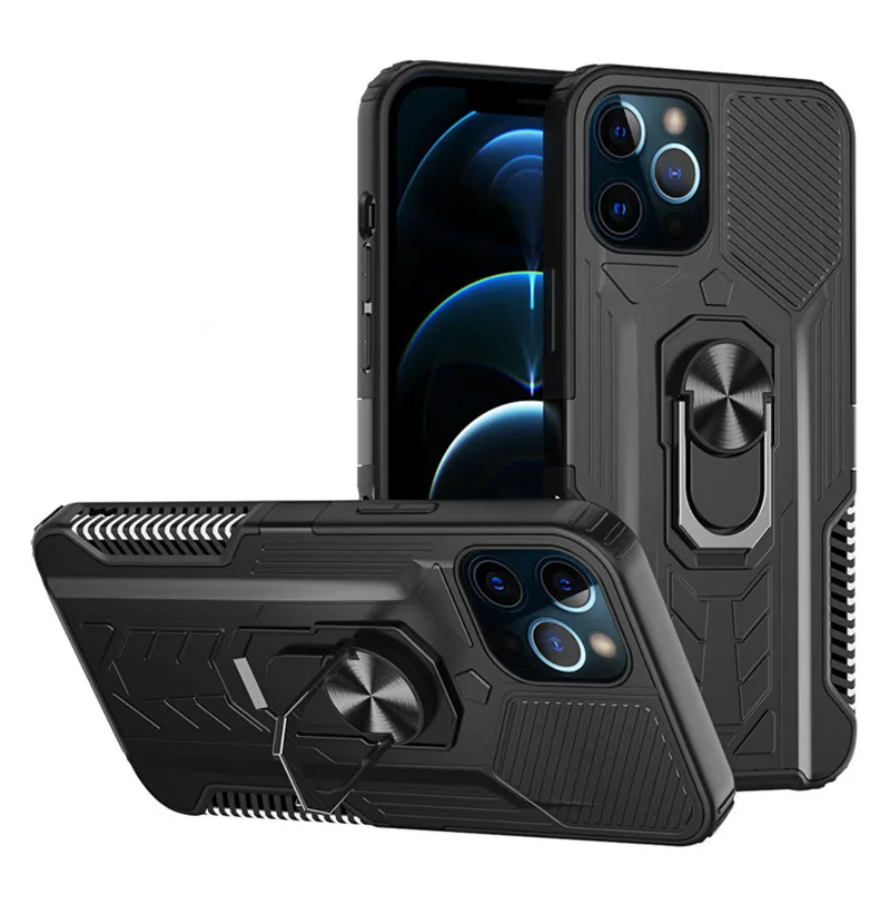 360 iPhone 13 Pro Max Samsung Galaxy S21 Plus Ultra A02 A52 A02S A32磁石キックスタンド機能カバー