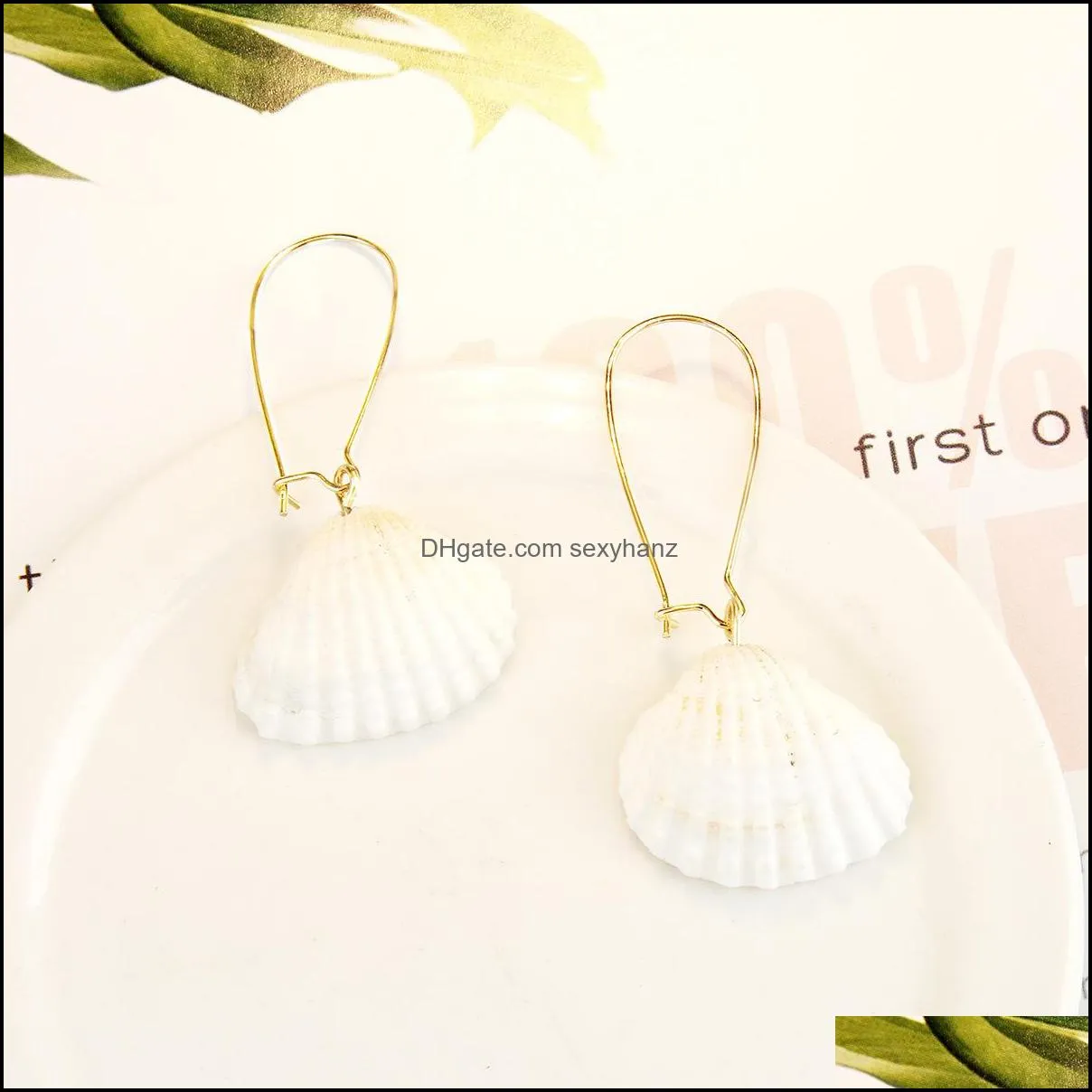Bohemia Ins White Shell Earring Alloy Earrings Women Natural Conch Shells earrings