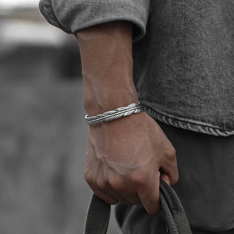 Браслет 999 Полный серебряный браслет Мужская мода Ретро Такахаши Горо, Открытие стерлингового скобка
