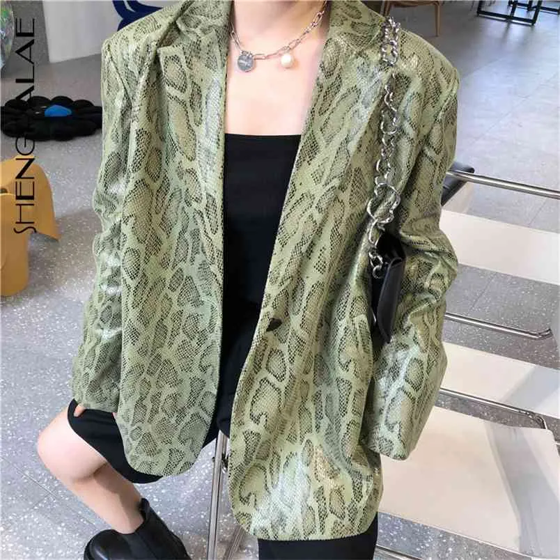 Fashion Spring Women Blazers And Jackets Work Office Lady Suit Slim Business Snake Pattern Coat Female ZA5822 210427