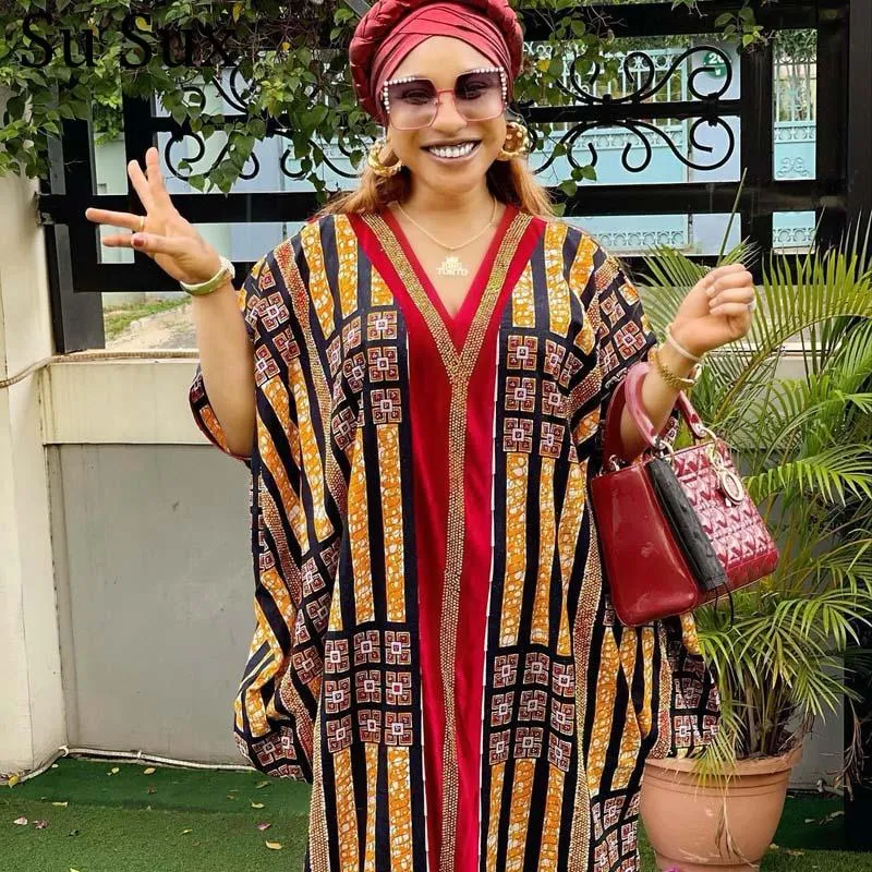 Etnische Kleding Abaya Dubai Afrikaanse Jurken Voor Vrouwen Kaftan Gewaad Stijl Plus Size Print Maxi Jurk Boubou Nigeriaanse Kleding Party