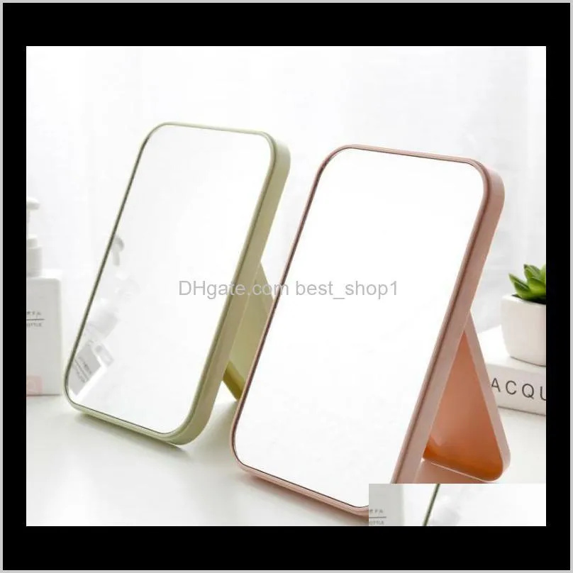 folding portable mirror square cosmetic princess mirrors make up mirror women travel desktop single sided large makeup mirrors ewb3370