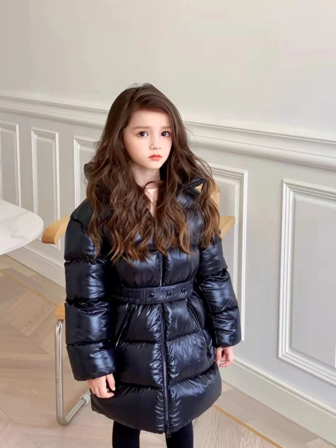 最大割引 子供のダウンコート赤ちゃん男の子の女の子秋冬保持暖かいコート子供のフード付き長いタイプベルトのアウター子供服 激安アウトレット 通販 Masdisplay Mx