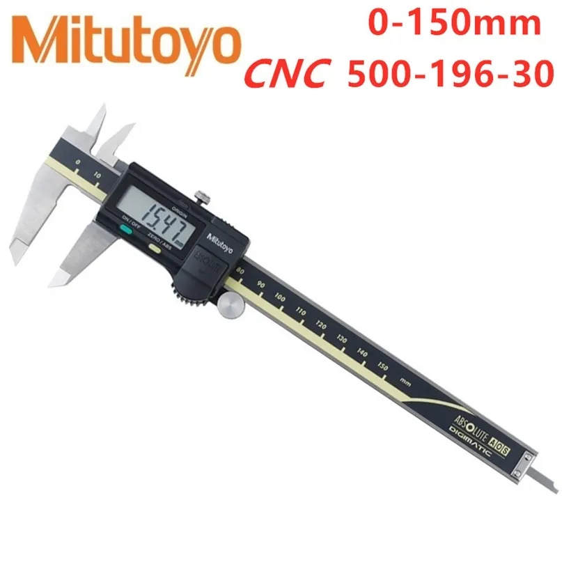 MITUTOYO CNCキャリパーデジタル液晶バーニアキャリパー6インチ150mm 500-196-30ゲージ電子ステンレス鋼測定ツール210810