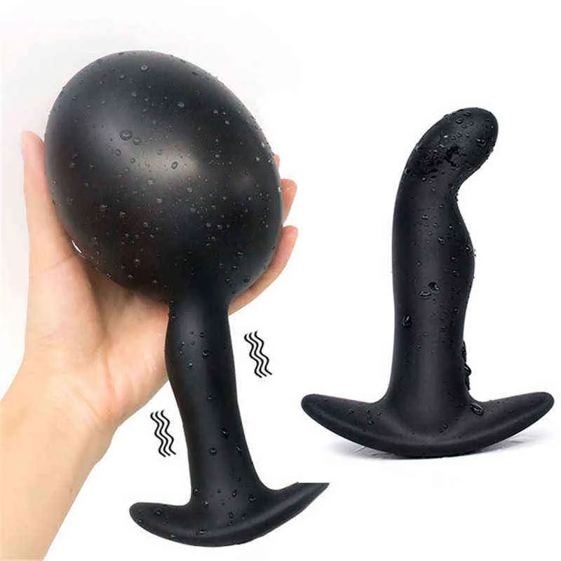 NXY jouets anaux Sex Shop Plug gonflable vibrant énorme gode bout à bout mâle Massage de la Prostate vagin Anus dilatateur jouets pour hommes femme 1125