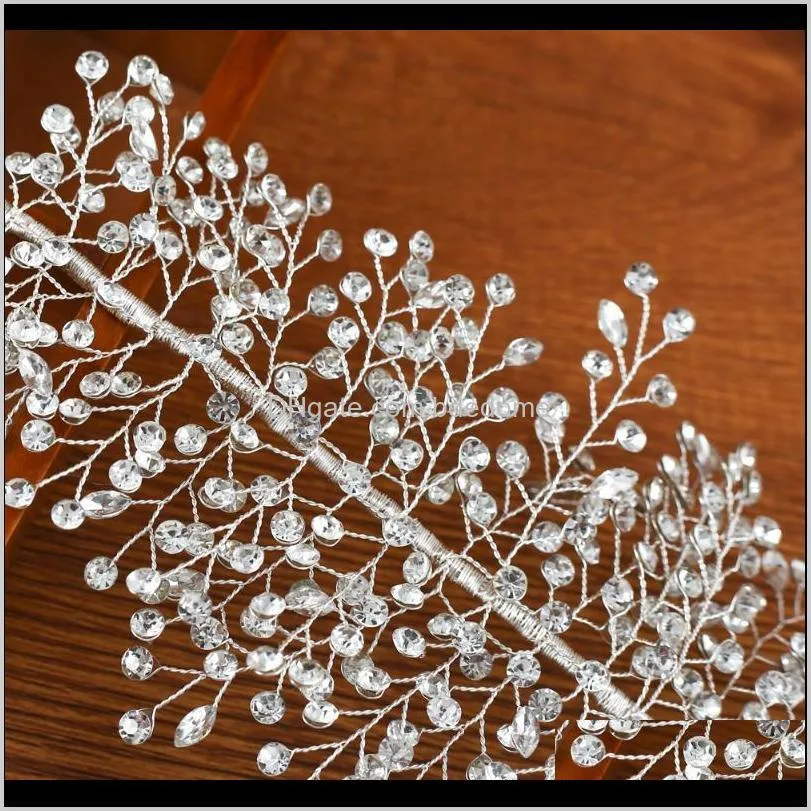 trixy h258 crystal wedding headband romantic silver full rhinestone wedding tiara and crown handmade headpieces