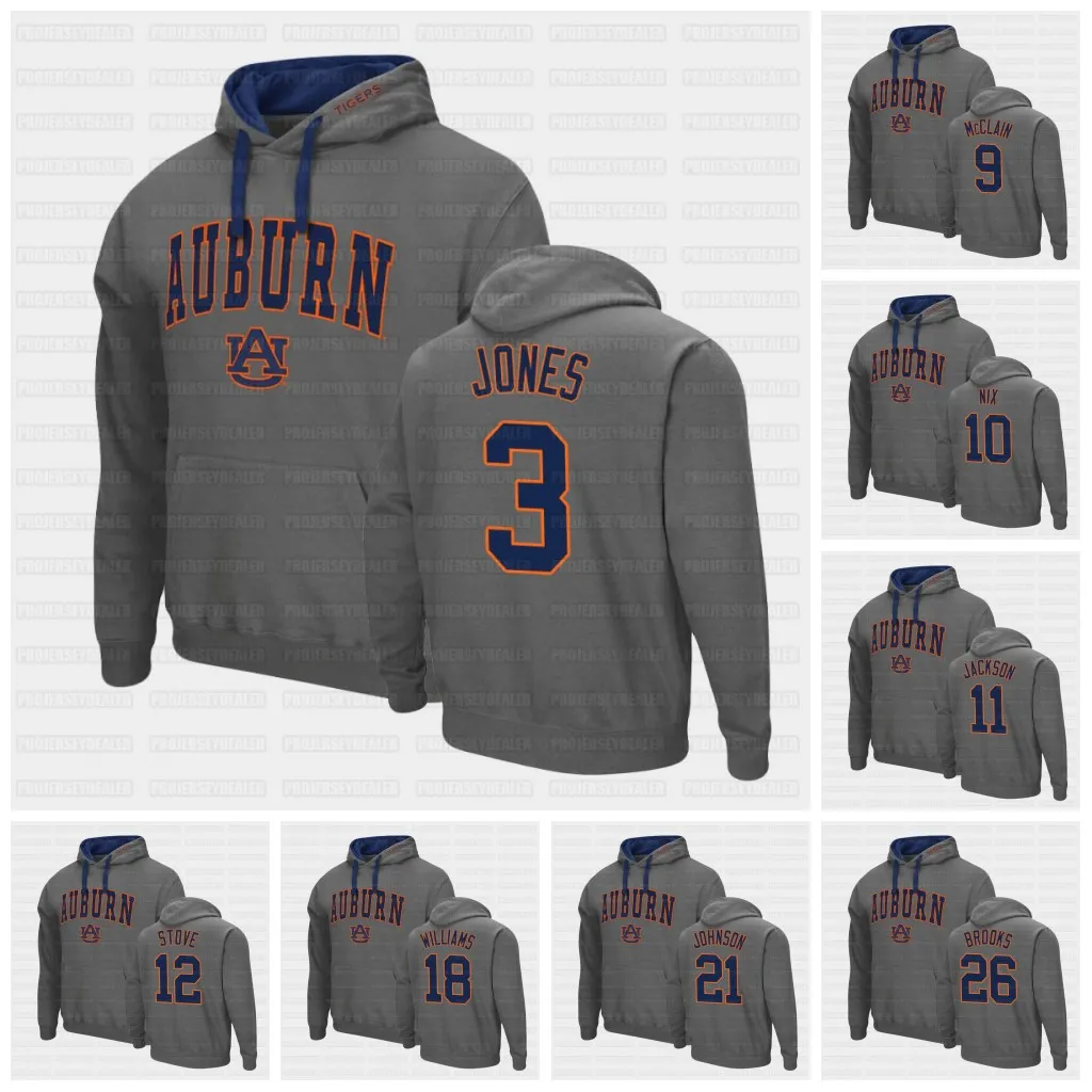 Auburn Tigers Charcoal Arch & Logo Pullover Hoodie 0 Owen Pappoe 1 Anthony Schwartz Newton Jones Bigsby Brown Sullivan Stidham McClain Nix Jackson Stove Williams