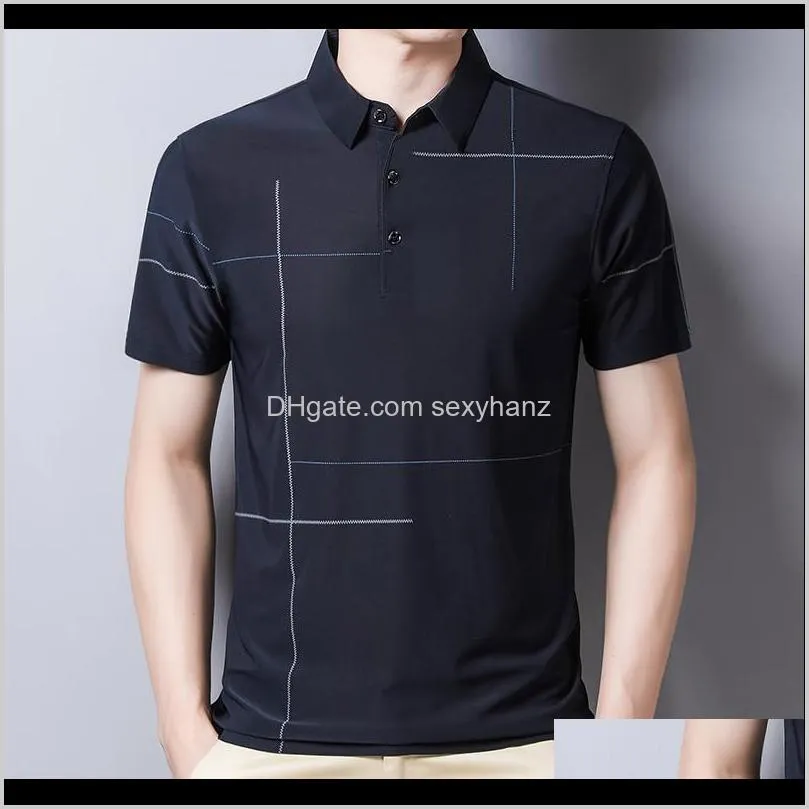 2020 summer thin t-shirt men new casual comfortable soft short sleeve slim fit turn-down collar men tshirt