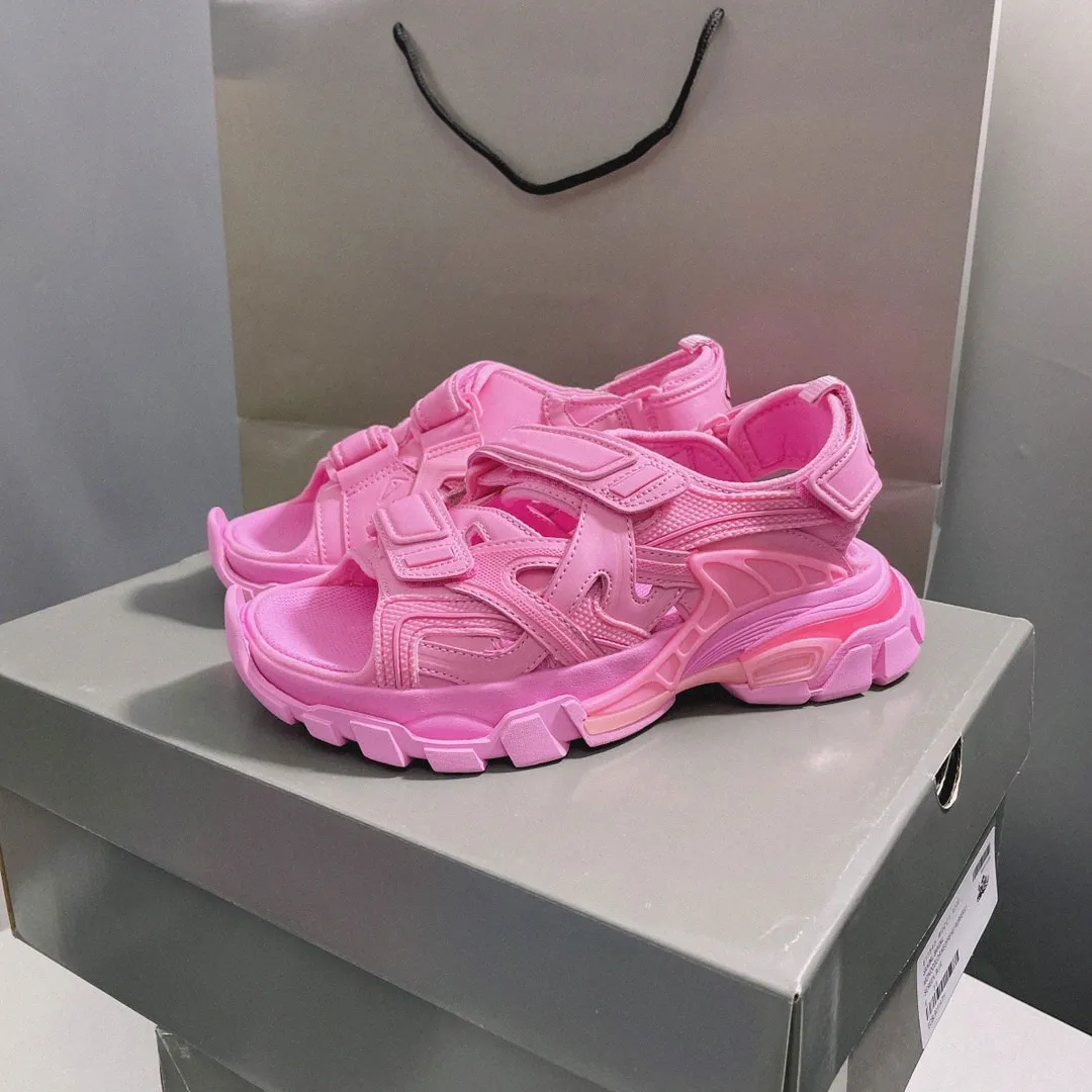2021 Track Sandalen Platform Mode Mannen Vrouwen Mens Sneakers Slippers Roze Wit Zwart Blauw Dia's Beach Casual Schoenen Dikke Bottomed Sty L5IU #