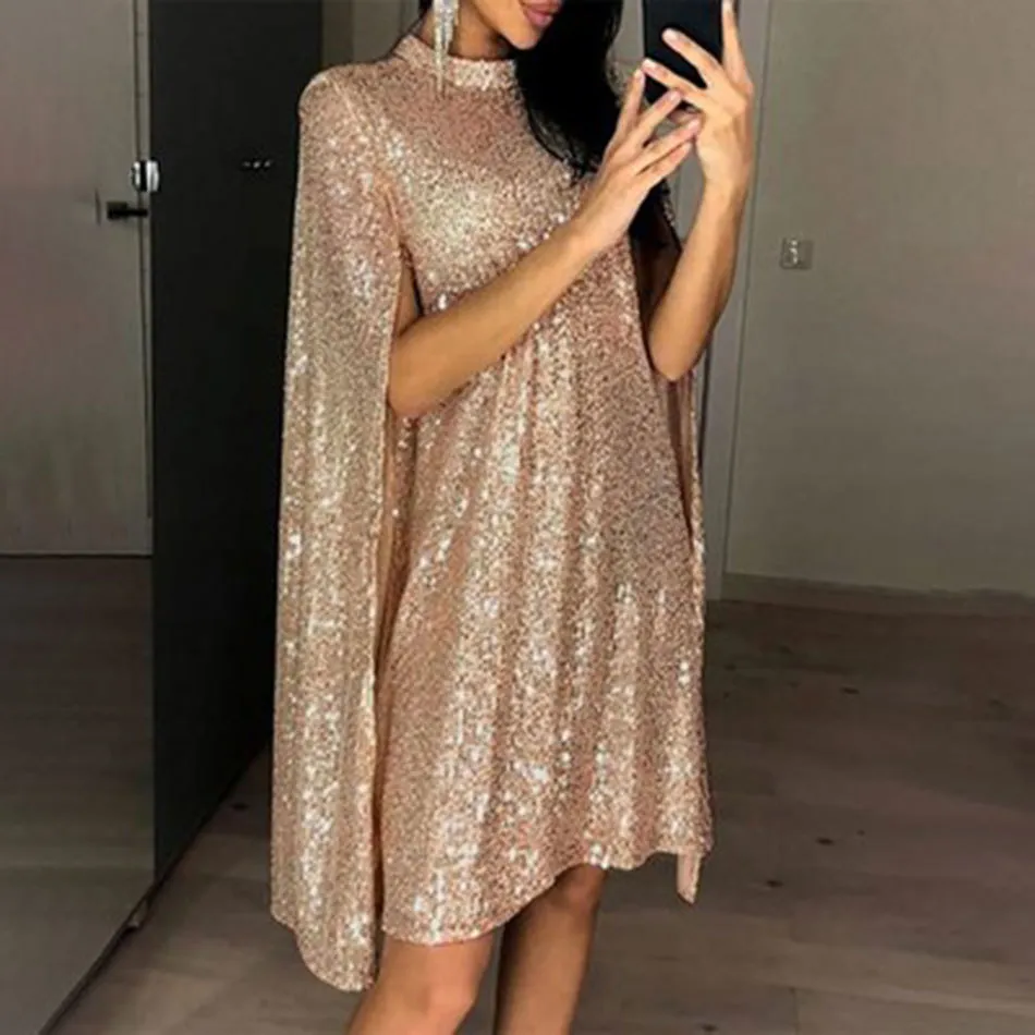 Sequin Mini Dress Women A-Line Above Knee Stand Collar Cap Sleeve Empire Waist Polyester from Dhgate Basic & Casual Dresses - price 68.1 Sequin Mini Dress Women A-Line Above Knee Stand Collar Cap Sleeve Empire Waist Polyester from Dhgate Basic & Casual Dresses - price 68.1