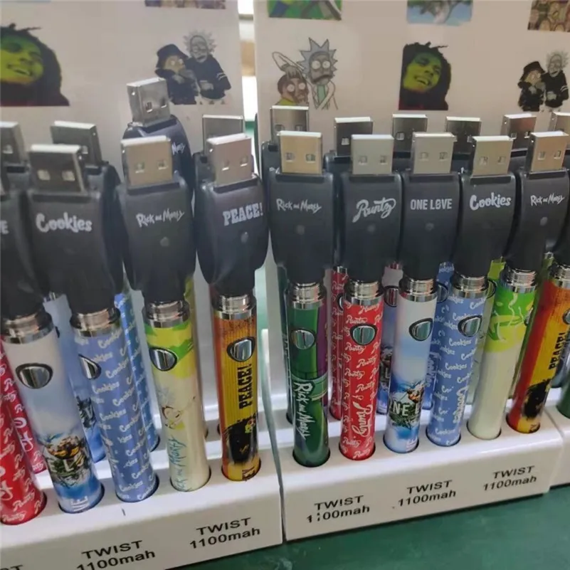 Backwoods Cookies Runtz Cartoon Battery Blister Kit Bottom Twist 1100mAh Variable Voltage Vape