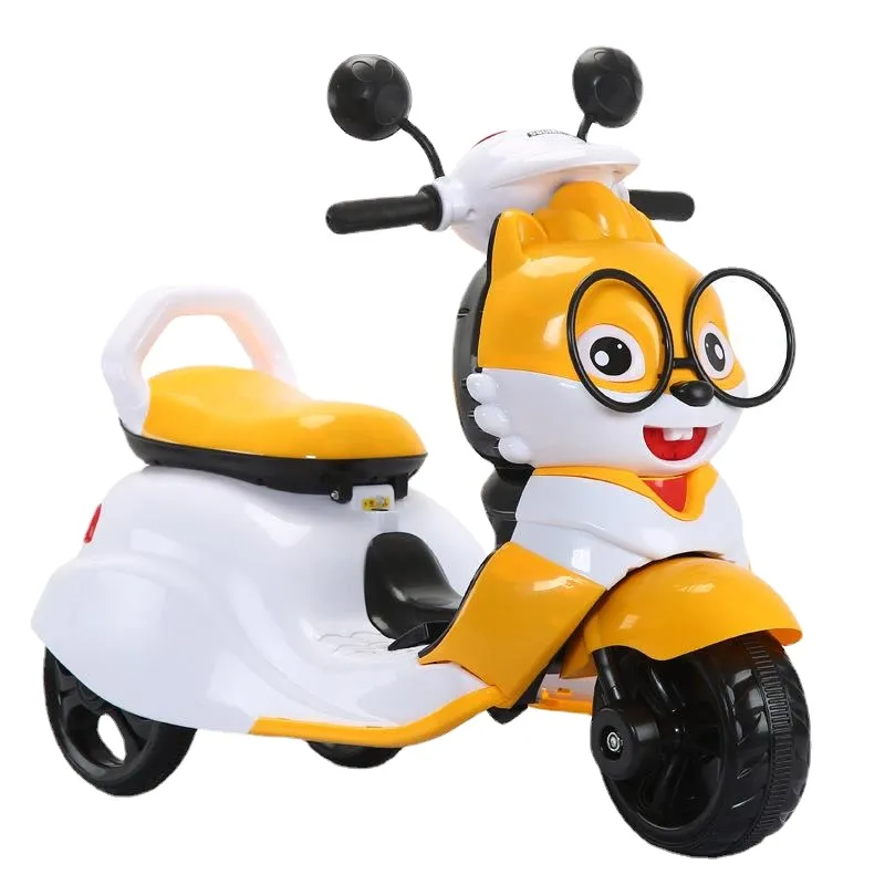 New Cartoon Cute Squirrel Shape Children Electric Motorcycle Toy Three-wheel Drive Early Education Ride on Car Electric for Kid