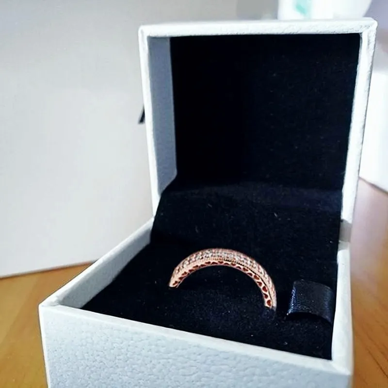 Echte 925 sterling zilveren CZ Diamond ring met originele doos fit pandora trouwring verlovings sieraden voor vrouwen band ringen