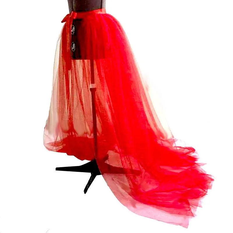 Red Tulle Overskirt 5 Layers Detachable Bridal Wedding Party Skirt Long Train Overlaying From Shiyinxia 25.45 DHgate.Com