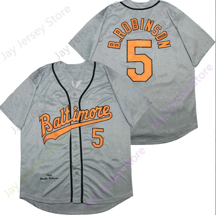 Vintage Brooks Robinson Jersey 2024 Grey Cream Cooperstown Patch S 3XL