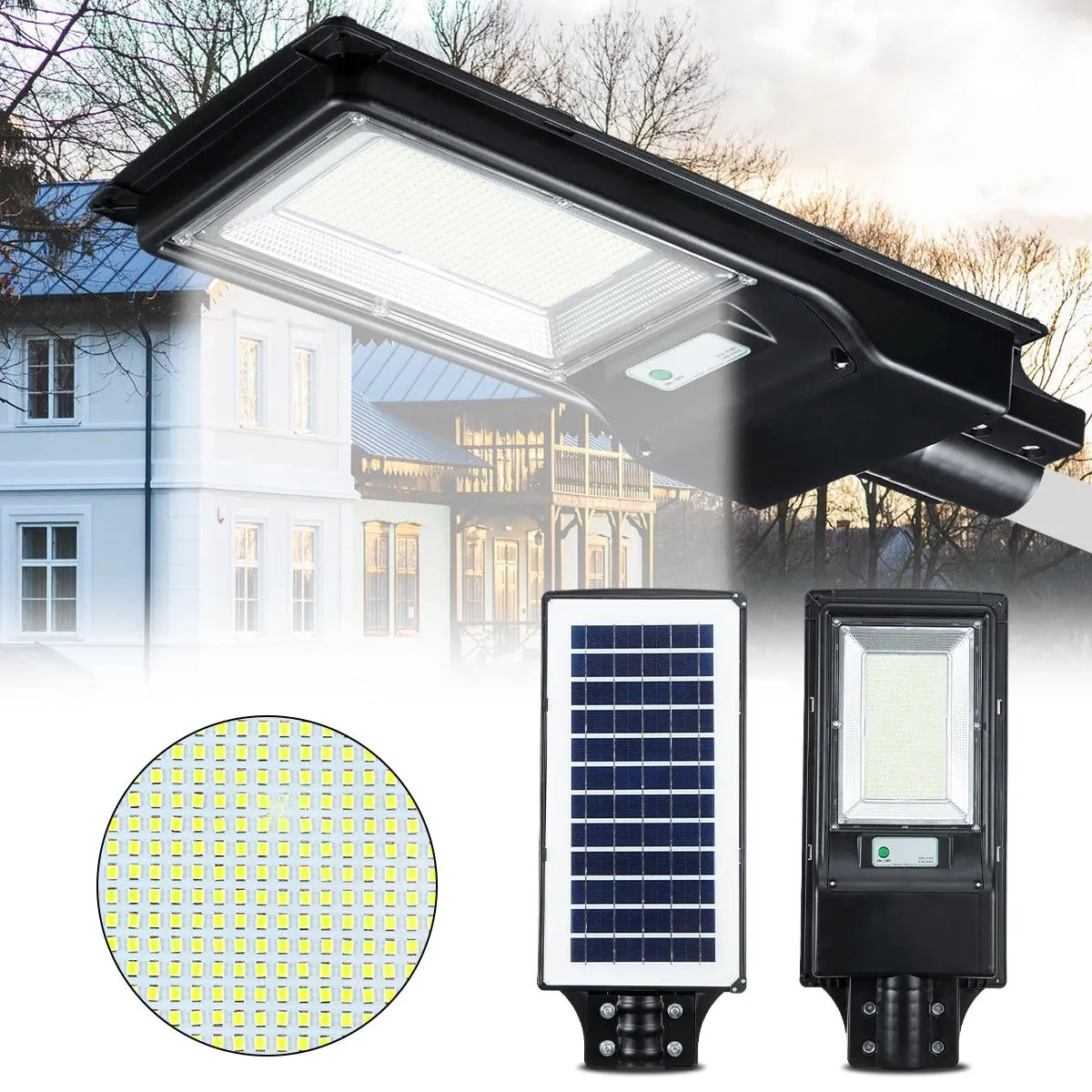 966/492 LED Solar Street Light Motion Sensor Outdoor Wandlamp + Afstandsbediening - Zonder Remote 492Led