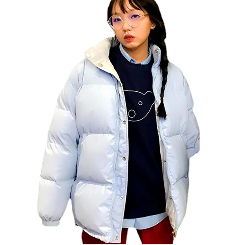 Women&Men Winter Clothes Unisex Two-sided Wear Cotton Parkas Women's Loose Students All-match Ins Thick Jacket 211216