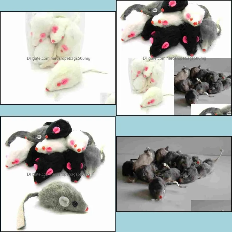 real rabbit fur mouse for cat toys mouse with sound high quality Free shipping 1pc mix color