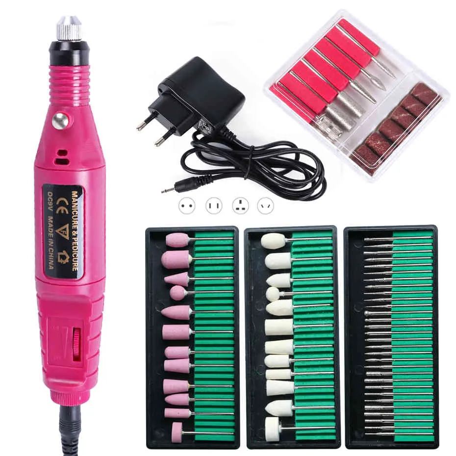 Elektrische boormachine Manicure Set Sander Frees Cutters Professionele Nail File Kit Gel Polish Remover Tool Lahbs-011P-1