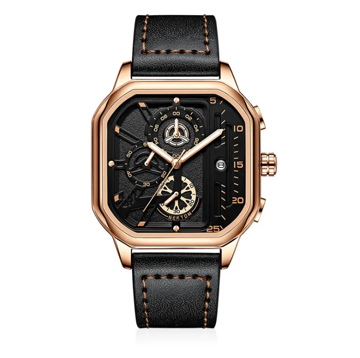 NEKTOM Brand Hollow Out Mens Watches Accurate Quartz Watch High
