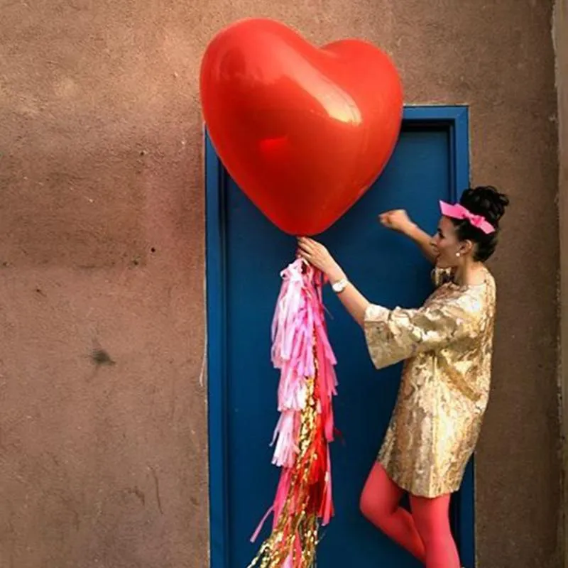 Décoration de fête 36 pouces grand coeur d'amour ballons en latex ballon d'hélium gonflable rouge fournitures d'anniversaire de mariage de saint-valentin