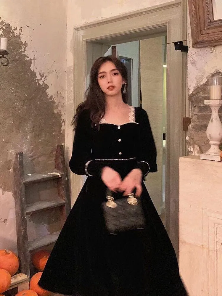 販売限定 カジュアルドレス22春の服女性ヨーロッパスタイルエレガントなフレア見事なマキシドレススクエアカラーベルベットロングブラック 限定製作 Cursosdigitales Lacosta Gob Ar 販売限定 カジュアルドレス22春の服女性ヨーロッパスタイルエレガントなフレア見事なマキシドレススクエアカラーベルベットロングブラック 限定製作 Cursosdigitales Lacosta Gob Ar