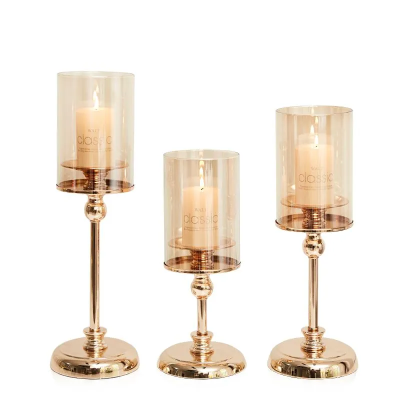 Portacandele in resina retrò candelieri moderni per candele alto Vintage  oro decorazione di nozze tavolo decorazioni