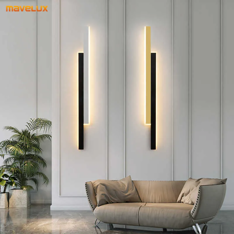 Aluminium LED Appliques Murales Pour Chevet Escalier Foyer Cuisine Galerie Bureau Salon Restaurant Intérieur Simple Maison Luminaires 210724