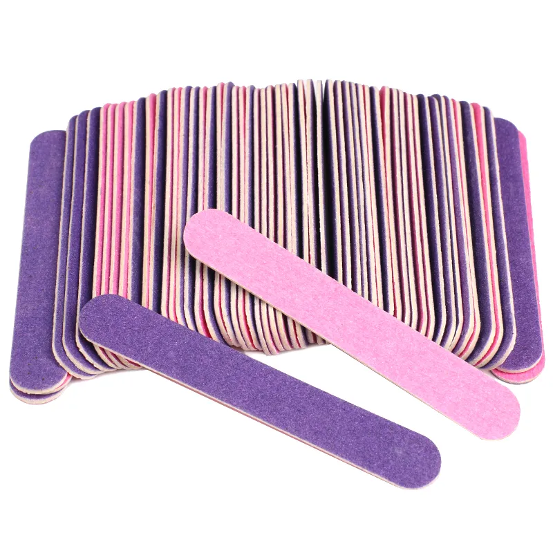 Double-sided Wood Nail Files Disposable Mini Nail Manicure Tools grit 150/180 85mm Pedicure sanding buffer