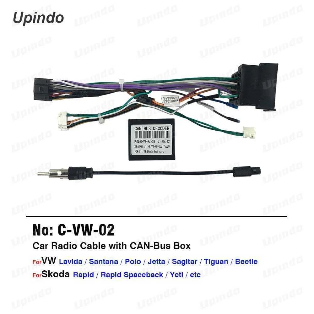 Car Android Head Unit Cable With CANBus Adapter Wiring Harness Power